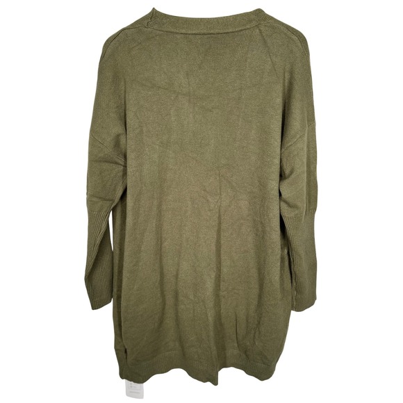 Kohl's Long Green Open Cardigan with Pockets Wide Cuffs Women's XXL NWT - Picture 7 of 7